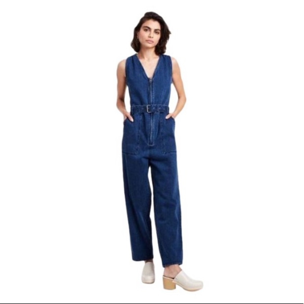 Rachel Comey Belted Zip Front Denim Jumpsuit Overalls for Target Size 4